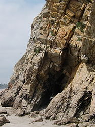 Veryac'h Camaret-sur-Mer.- Plage de Kerloc'h Réserve naturelle régionale des sites d'intérêt géologique de la presqu'île de Crozon, dans le Finistère.- Région Bretagne.- France