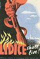 Brittish WWII propaganda poster commemorating the village of Lidice