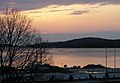 Sunset above harbour in Pula, Croatia