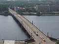 The Stone Bridge (Akmens tilts) in Riga, Latvia, crossing the Daugava River.