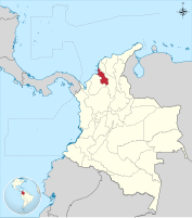 Locator map of Sucre Department in Colombia.