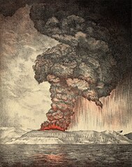 Krakatoa eruption lithograph