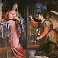 The Annunciation (l'Annunciazione) painting by Agostino Ciampelli, inside the Church of the Ottimati