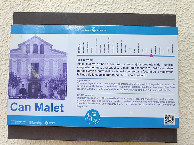 File:CanMalet ElMasnou Catalonia Placa.jpg