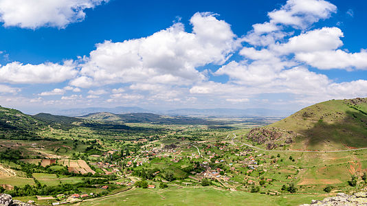 Panorama of the village Shtavica in Mariovo, Macedonia.