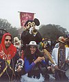 Trumpeter costumed as Mickey Mouse, Mardi Gras Day 2003