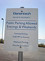 Genentech HQ parking sign 1