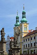 Hradec Kralove Church Towers & Plague Column