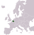 Location of Belgium in Europe