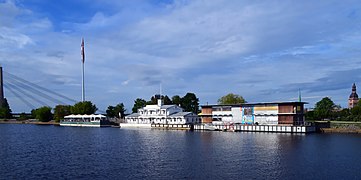 Barges in Daugava River