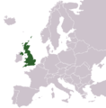 Location of United Kingdom in Europe