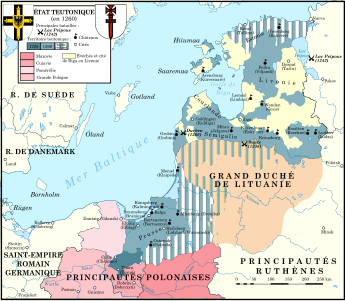 État teutonique en 1260