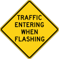 Warning that the road has the right of way at the upcoming blind intersection and that traffic may be waiting to enter when the lights are flashing: highway=priority at the intersection highway=stop stop=minor at the stop line on the cross street flashing_lights=yes on the traffic sign