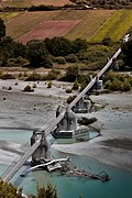 Old footbridge over Vjosa River in Tepelena. Photograph: Bujar Gashi