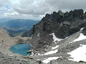 Lac du Cinto and Capu Falu from Bocca Crucetta,