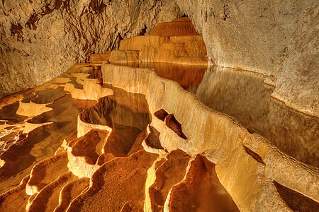 Stopića cave is a limestone cave near Sirogojno, on the slopes of Mount Zlatibor in the Dinaric Alps, in western Serbia.