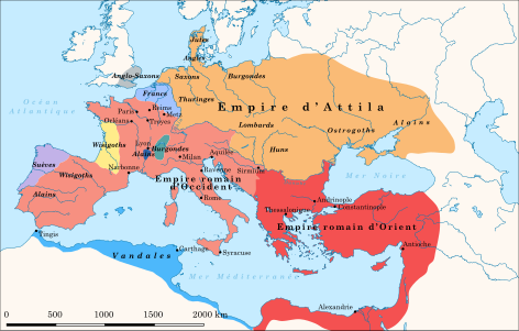 L'empire d'Attila (450)