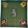 Tischdecke mit Wappen des Corps Silesia Breslau in der Mitte