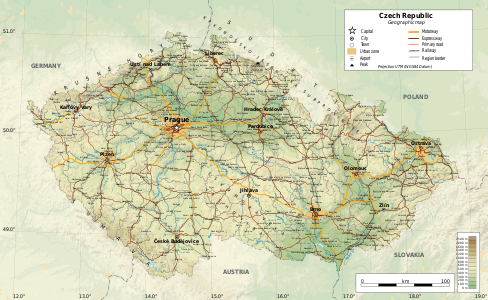 Full SVG geographic map of Czech Republic