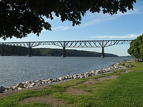 The Poughkeepsie Bridge was the world's longest bridge when it opened for rail traffic in 1889.