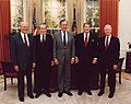 Gerald Ford, Richard Nixon, George H. W. Bush, Ronald Reagan and Jimmy Carter, 1991