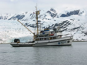 NOAA ship John Cobb, R552 in the bay