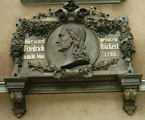 Tafel am Geburtshaus Friedrich Rückerts