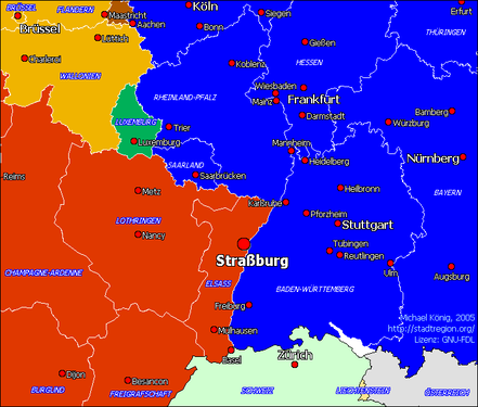 Français : Strasbourg et ses environs internationaux Deutsch: Straßburg und europäische Umgebung English: Strasbourg and its multinational context