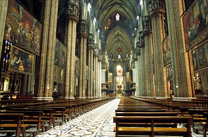 Cathedral in Milan, interior