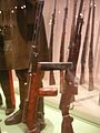 Polish Pistolet maszynowy Mors wz. 39 SMG (left) and a prototype of Karabin samopowtarzalny wz. 38M automatic rifle, as seen in the Polish Army Museum in Warsaw