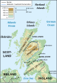 Simplifee'd topographic cairt - Scots