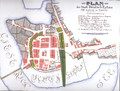 Polski: Plan Iławy z 1753 r. Deutsch: Plan der Stadt Deutsch Eylau von 1753.