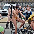 * Nomination: Cyclonudista (World Naked Bike Ride Brussels) 2018: leaving arcade du cinquantenaire. Main subject is decorated after the Belgian "Red Devils" national soccer team. NSFWTAG --Trougnouf 22:16, 23 June 2018 (UTC) * * Review needed