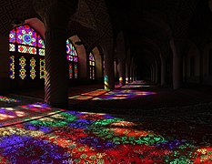 Second place: A view of the interior of Nasir ol Molk Mosque located in Shiraz. – انتساب: Ayyoubsabawiki (cc-by-sa-4.0)