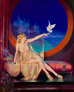 Sultana, an oil on board Art Deco painting by Henry Clive, c. 1925.