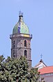 Chiesa di Santa Maria Maggiore, campanile, dalla piazza principale.