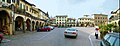 A panorama of the triangular main piazza of Greve in Chianti