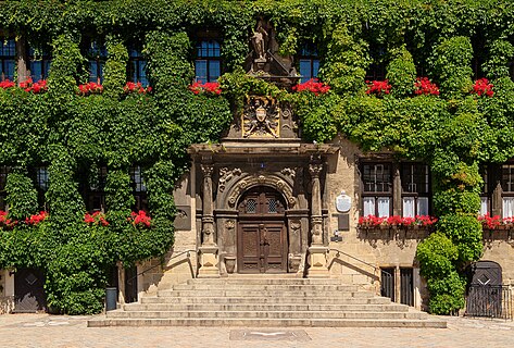 Portal, Town Hall (1 Markt), Quedlinburg, Saxony-Anhalt, Germany