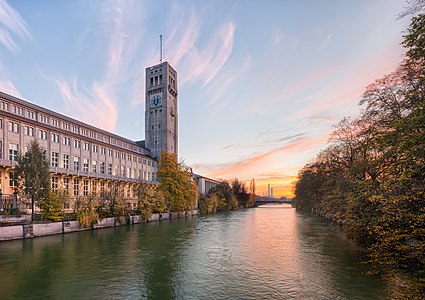 Central building of the Deutsches Museum (German Museum), Museumsinsel, Munich, Germany.