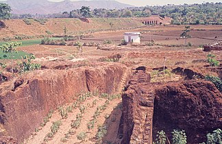 Abandoned laterite quarry. Angadipuram, India