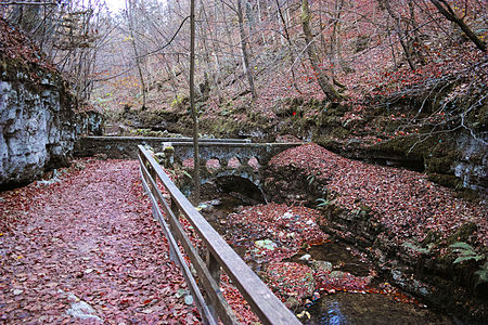 a footpath in the Verena Gorge, near Solothurn taken on 8 November 2015