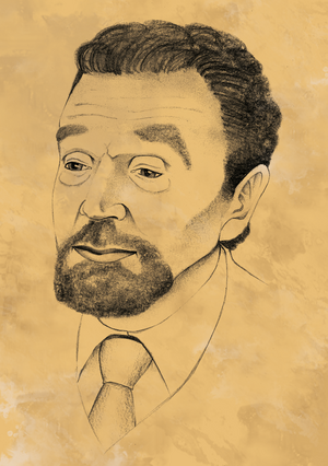 Original drawing that a Catalan politician, Antoni Gutiérrez Díaz