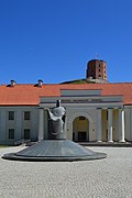 Mindaugas Monument in front of 'New Arsenal' and Gediminas Tower