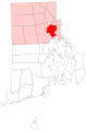 Location of Providence and Providence County in Rhode Island