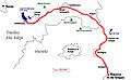 Mappa della pista ciclabile della Valsugana