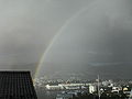 Rainbow over Bergen, Norway. Picture taken from Laksevåg towards the city.