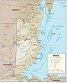 Shaded relief map of Belize