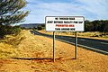 Sign on the road to Pine Gap Joint Defence Center.