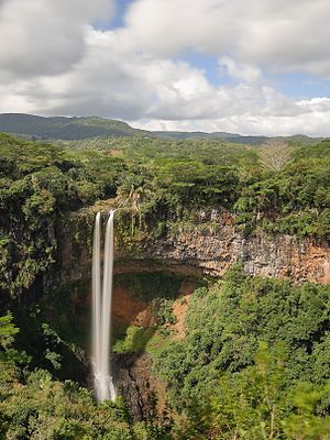 Long exposure shot of Chamarel Falls, Mauritius