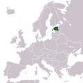 Location of Estonia in Europe